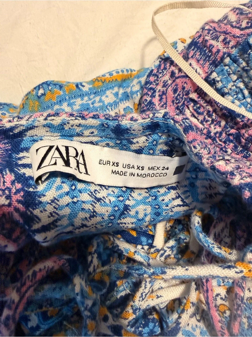 Zara Blue & Lavender Paisley Maxi Dress